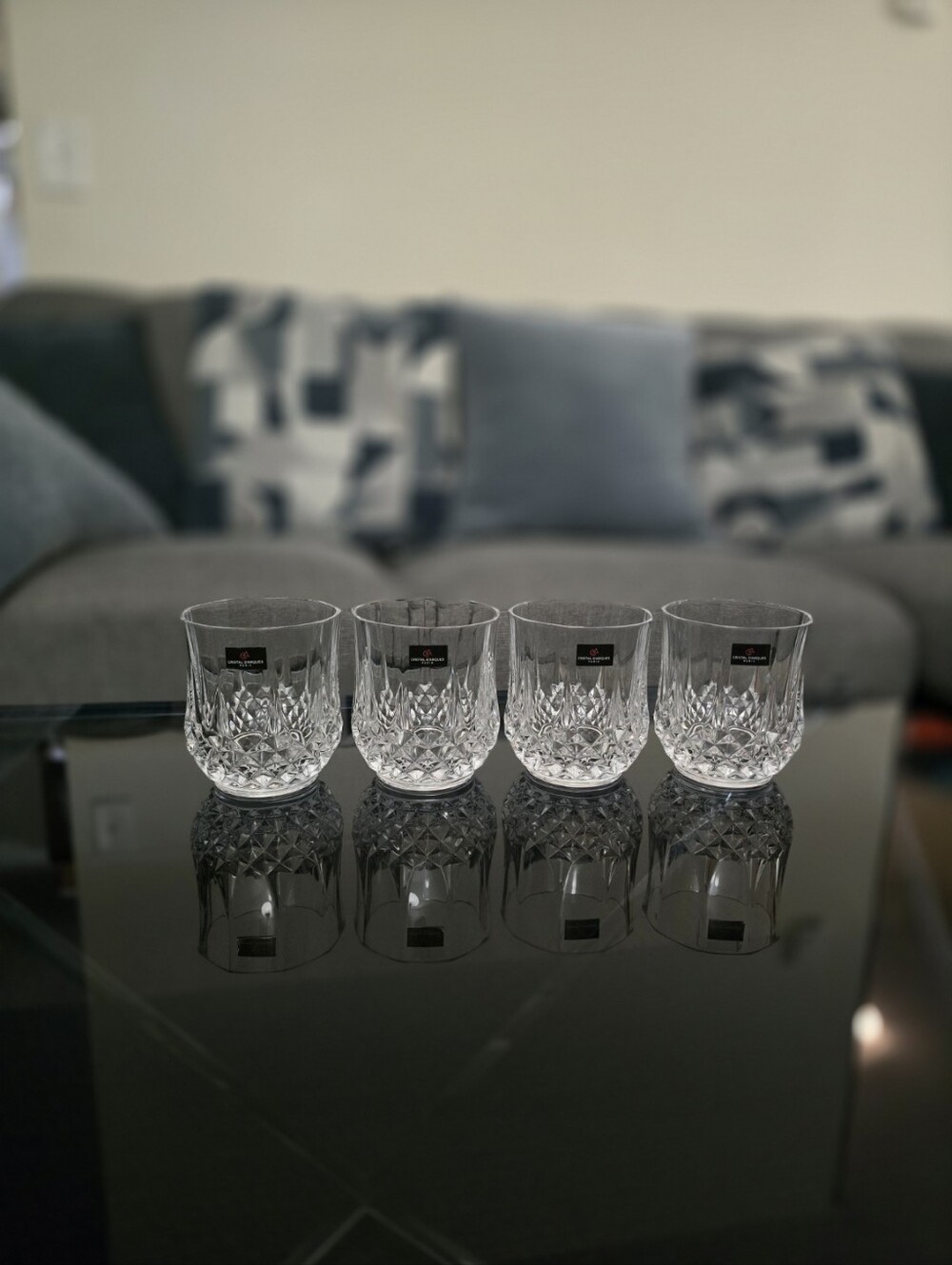 Cristal D’Arques Longchamp Crystal Whisky Glasses Set of 4 France
